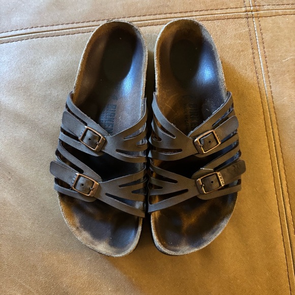 Birkenstock Granada Footbed Sandals 38 Narrow brown leather - Picture 2 of 9